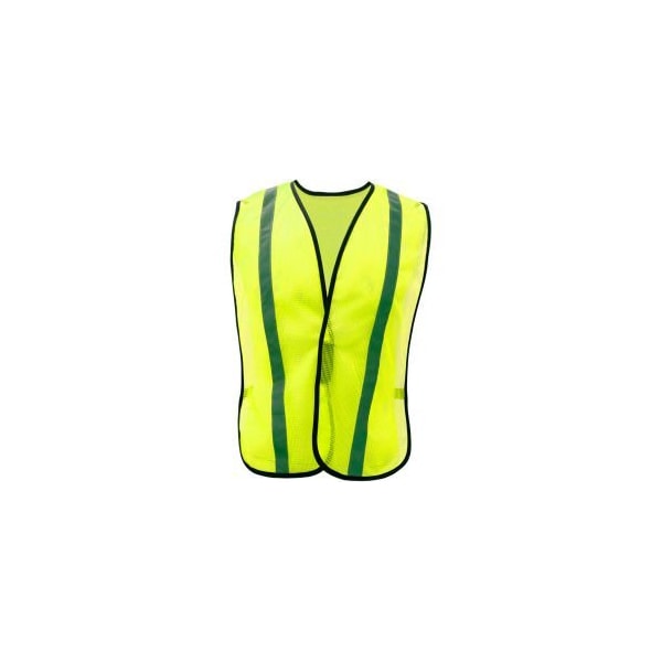 Gss Safety 3001 Non-ANSI Economy Vest with 1"W Stripe, Lime with Silver Stripe, One Size Fits All 3001**** - main